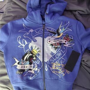 Ed Hardy Blue Graphic Jacket